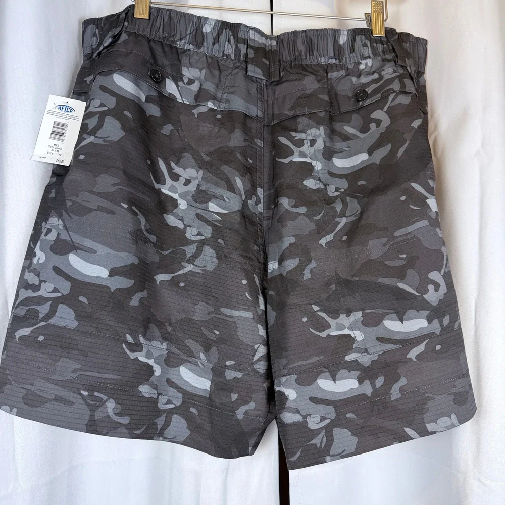 AFTCO Original Fishing Shorts Mens 40 Tofs Camo Black Ripstop ME2 Pliers Pocket